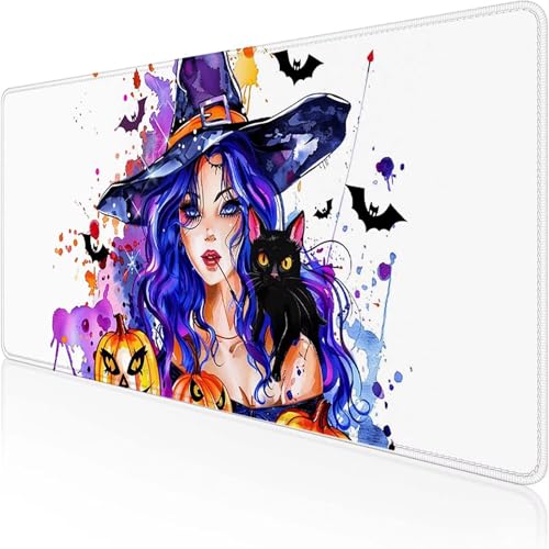 Hexe Mauspad 600 x 300 x 3 mm, Gaming Mauspad Blau Desk Mat with Stitched Edges Wassxerdicht Non-Slip Rubber Base Desk Mat für Büro Gaming Verbessert Präzision und Geschwindigkeit, Geschenke Z-U Hexe Mauspad 600 x 300 x 3 mm, Gaming Mauspad Blau Desk Mat with Stitched Edges Wassxerdicht Non-Slip Rubber Base Desk Mat für Büro Gaming Verbessert Präzision und Geschwindigkeit, Geschenke Z-U von YEYUMEOZ