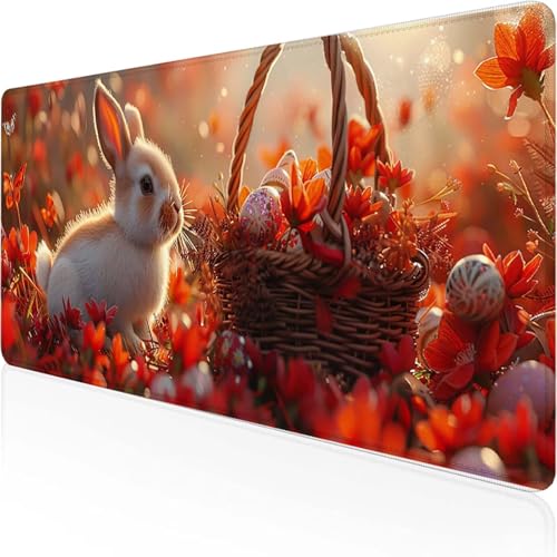Kaninchen Mauspad 800x300mm, Gaming Mauspad Rot Desk Mat with Stitched Edges Wassxerdicht Non-Slip Rubber Base Desk Mat für Büro Gaming Zubehör Verbessert Präzision und Geschwindigkeit, Geschenke 8-1 Kaninchen Mauspad 800x300mm, Gaming Mauspad Rot Desk Mat with Stitched Edges Wassxerdicht Non-Slip Rubber Base Desk Mat für Büro Gaming Zubehör Verbessert Präzision und Geschwindigkeit, Geschenke 8-1 von YEYUMEOZ