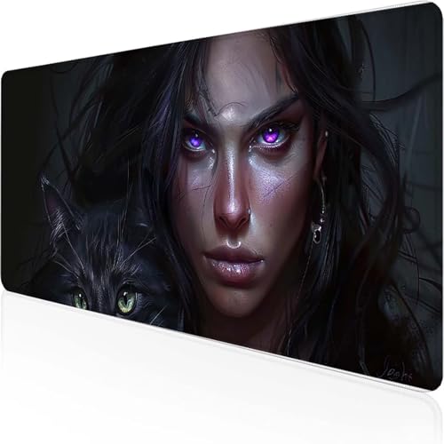Katze Mauspad 600x300mm, Gaming Mauspad Blau Desk Mat with Stitched Edges Wassxerdicht Non-Slip Rubber Base Desk Mat für Büro Gaming Zubehör Verbessert Präzision und Geschwindigkeit, Geschenke Y-P Katze Mauspad 600x300mm, Gaming Mauspad Blau Desk Mat with Stitched Edges Wassxerdicht Non-Slip Rubber Base Desk Mat für Büro Gaming Zubehör Verbessert Präzision und Geschwindigkeit, Geschenke Y-P von YEYUMEOZ