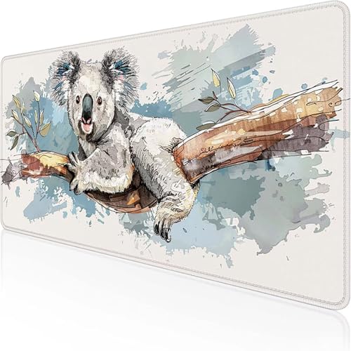 Koala Mauspad 800x300 mm, Gaming Mauspad grau Desk Mat with Stitched Edges Wassxerdicht Non-Slip Rubber Base Desk Mat für Büro Gaming Zubehör Verbessert Präzision und Geschwindigkeit, Geschenke 3-L Koala Mauspad 800x300 mm, Gaming Mauspad grau Desk Mat with Stitched Edges Wassxerdicht Non-Slip Rubber Base Desk Mat für Büro Gaming Zubehör Verbessert Präzision und Geschwindigkeit, Geschenke 3-L von YEYUMEOZ
