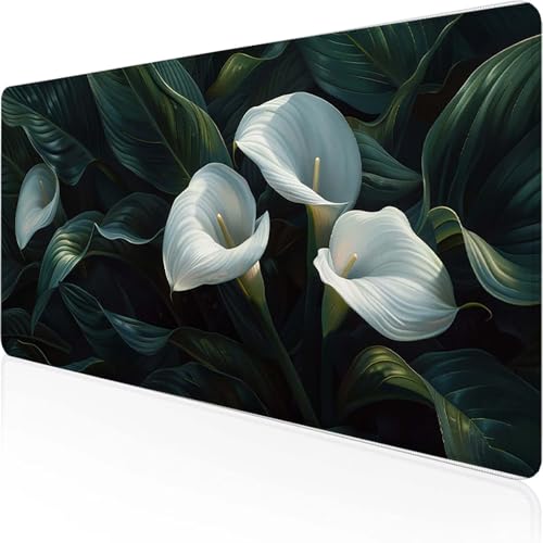 Lilie Mauspad 1500x800mm, Gaming Mauspad Weiß Desk Mat with Stitched Edges Wassxerdicht Non-Slip Rubber Base Desk Mat für Büro Gaming Zubehör Verbessert Präzision und Geschwindigkeit, Geschenke 5-7 Lilie Mauspad 1500x800mm, Gaming Mauspad Weiß Desk Mat with Stitched Edges Wassxerdicht Non-Slip Rubber Base Desk Mat für Büro Gaming Zubehör Verbessert Präzision und Geschwindigkeit, Geschenke 5-7 von YEYUMEOZ