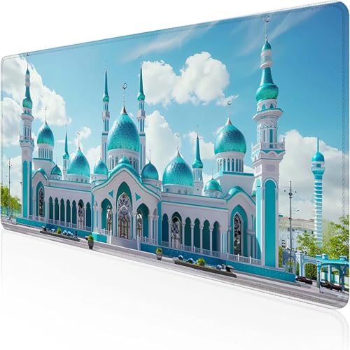 Mauspad Architektur Schreibtischunterlage 700x300x3 mm Blau und Weiß Gaming Mauspad mit Vernähte Kanten Wasserdicht Anti Rutsch Gumm iboden für BüroLaptop Verbessert Präzision, Geschenke K-I Mauspad Architektur Schreibtischunterlage 700x300x3 mm Blau und Weiß Gaming Mauspad mit Vernähte Kanten Wasserdicht Anti Rutsch Gumm iboden für BüroLaptop Verbessert Präzision, Geschenke K-I von YEYUMEOZ