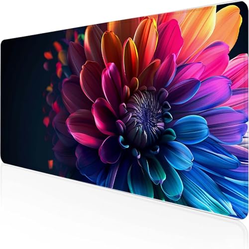 Mauspad Blume Schreibtischunterlage 700x300mm Blau Gaming Mauspad mit Vernähte Kanten Wasserdicht Anti Rutsch Gumm iboden für Bürozubehör Laptop Verbessert Präzision, Geschenke für Männer 3-9 Mauspad Blume Schreibtischunterlage 700x300mm Blau Gaming Mauspad mit Vernähte Kanten Wasserdicht Anti Rutsch Gumm iboden für Bürozubehör Laptop Verbessert Präzision, Geschenke für Männer 3-9 von YEYUMEOZ