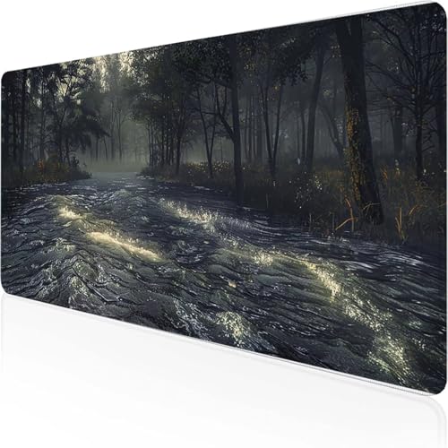 Mauspad Fluss Schreibtischunterlage 700 x 300 x 3 mm Blau und Weiß Gaming Mauspad mit Vernähte Kanten Wasserdicht Anti Rutsch Gumm iboden für BüroLaptop Verbessert Präzision, Geschenke für Männer 5-A Mauspad Fluss Schreibtischunterlage 700 x 300 x 3 mm Blau und Weiß Gaming Mauspad mit Vernähte Kanten Wasserdicht Anti Rutsch Gumm iboden für BüroLaptop Verbessert Präzision, Geschenke für Männer 5-A von YEYUMEOZ