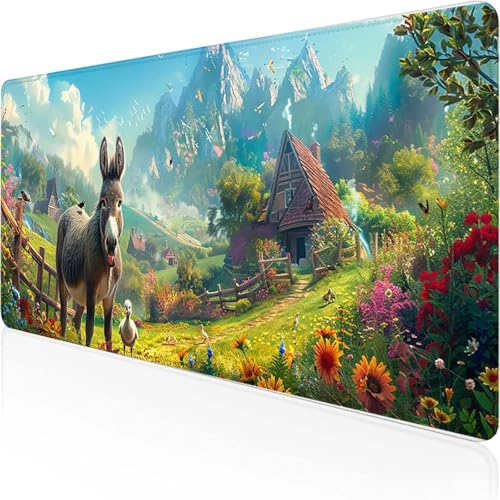Mauspad Kabine Schreibtischunterlage 700x300x3 mm Grün Gaming Mauspad mit Vernähte Kanten Wasserdicht Anti Rutsch Gumm iboden für Bürozubehör Laptop Verbessert Präzision, Geschenke für Männer Y-P von YEYUMEOZ