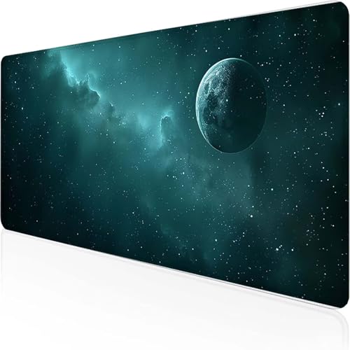 Mauspad Planet Schreibtischunterlage 700 x 300 x 3 mm Blau Gaming Mauspad mit Vernähte Kanten Wasserdicht Anti Rutsch Gumm iboden für Bürozubehör Laptop Verbessert Präzision, Geschenke für Männer 6-3 von YEYUMEOZ