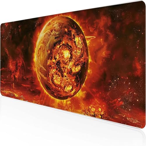 Mauspad Saturnringe Schreibtischunterlage 700x300x3 mm Rot Gaming Mauspad mit Vernähte Kanten Wasserdicht Anti Rutsch Gumm iboden für Bürozubehör Laptop Verbessert Präzision, Geschenke für Männer 4-B Mauspad Saturnringe Schreibtischunterlage 700x300x3 mm Rot Gaming Mauspad mit Vernähte Kanten Wasserdicht Anti Rutsch Gumm iboden für Bürozubehör Laptop Verbessert Präzision, Geschenke für Männer 4-B von YEYUMEOZ