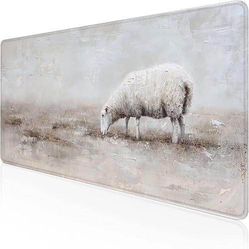 Mauspad Schaf Schreibtischunterlage 700x300mm Blau und Weiß Gaming Mauspad mit Vernähte Kanten Wasserdicht Anti Rutsch Gumm iboden für Bürozubehör Laptop Verbessert Präzision, Geschenke für Männer 9-X Mauspad Schaf Schreibtischunterlage 700x300mm Blau und Weiß Gaming Mauspad mit Vernähte Kanten Wasserdicht Anti Rutsch Gumm iboden für Bürozubehör Laptop Verbessert Präzision, Geschenke für Männer 9-X von YEYUMEOZ