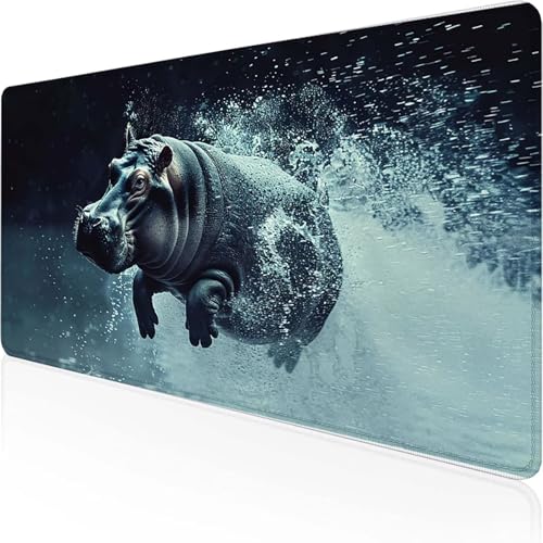 Nilpferd Mauspad 600x300mm, Gaming Mauspad Blau Desk Mat with Stitched Edges Wassxerdicht Non-Slip Rubber Base Desk Mat für Büro Gaming Zubehör Verbessert Präzision und Geschwindigkeit, Geschenke 2-9 Nilpferd Mauspad 600x300mm, Gaming Mauspad Blau Desk Mat with Stitched Edges Wassxerdicht Non-Slip Rubber Base Desk Mat für Büro Gaming Zubehör Verbessert Präzision und Geschwindigkeit, Geschenke 2-9 von YEYUMEOZ