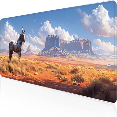 Pferd Mauspad 600x300mm, Gaming Mauspad Rot Desk Mat with Stitched Edges Wassxerdicht Non-Slip Rubber Base Desk Mat für Büro Gaming Zubehör Verbessert Präzision und Geschwindigkeit, Geschenke 9-5 Pferd Mauspad 600x300mm, Gaming Mauspad Rot Desk Mat with Stitched Edges Wassxerdicht Non-Slip Rubber Base Desk Mat für Büro Gaming Zubehör Verbessert Präzision und Geschwindigkeit, Geschenke 9-5 von YEYUMEOZ