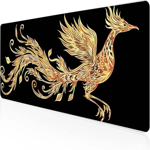 PhöNix Mauspad 800x300 mm, Gaming Mauspad Gelb Desk Mat with Stitched Edges Wassxerdicht Non-Slip Rubber Base Desk Mat für Büro Gaming Zubehör Verbessert Präzision und Geschwindigkeit, Geschenke X-7 PhöNix Mauspad 800x300 mm, Gaming Mauspad Gelb Desk Mat with Stitched Edges Wassxerdicht Non-Slip Rubber Base Desk Mat für Büro Gaming Zubehör Verbessert Präzision und Geschwindigkeit, Geschenke X-7 von YEYUMEOZ