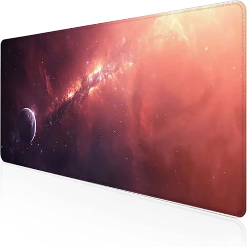 Planet Mauspad 600x300 mm, Gaming Mauspad Rot Desk Mat with Stitched Edges Wassxerdicht Non-Slip Rubber Base Desk Mat für Büro Gaming Zubehör Verbessert Präzision und Geschwindigkeit, Geschenke F-3 Planet Mauspad 600x300 mm, Gaming Mauspad Rot Desk Mat with Stitched Edges Wassxerdicht Non-Slip Rubber Base Desk Mat für Büro Gaming Zubehör Verbessert Präzision und Geschwindigkeit, Geschenke F-3 von YEYUMEOZ