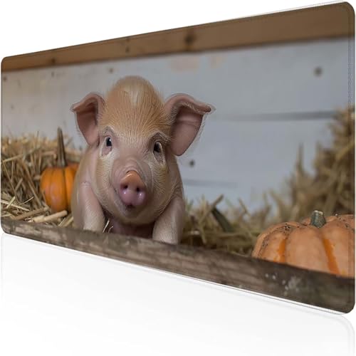 Schwein Mauspad 600x300mm, Gaming Mauspad Rosa Desk Mat with Stitched Edges Wassxerdicht Non-Slip Rubber Base Desk Mat für Büro Gaming Zubehör Verbessert Präzision und Geschwindigkeit, Geschenke P-B Schwein Mauspad 600x300mm, Gaming Mauspad Rosa Desk Mat with Stitched Edges Wassxerdicht Non-Slip Rubber Base Desk Mat für Büro Gaming Zubehör Verbessert Präzision und Geschwindigkeit, Geschenke P-B von YEYUMEOZ