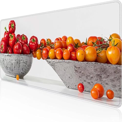 Tomate Mauspad 800 x 300 x 3 mm, Gaming Mauspad Rot Desk Mat with Stitched Edges Wassxerdicht Non-Slip Rubber Base Desk Mat für Büro Gaming Verbessert Präzision und Geschwindigkeit, Geschenke W-C Tomate Mauspad 800 x 300 x 3 mm, Gaming Mauspad Rot Desk Mat with Stitched Edges Wassxerdicht Non-Slip Rubber Base Desk Mat für Büro Gaming Verbessert Präzision und Geschwindigkeit, Geschenke W-C von YEYUMEOZ
