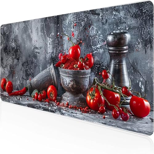 Tomate Mauspad 800x300x3 mm, Gaming Mauspad Rot Desk Mat with Stitched Edges Wassxerdicht Non-Slip Rubber Base Desk Mat für Büro Gaming Zubehör Verbessert Präzision und Geschwindigkeit, Geschenke 0-K Tomate Mauspad 800x300x3 mm, Gaming Mauspad Rot Desk Mat with Stitched Edges Wassxerdicht Non-Slip Rubber Base Desk Mat für Büro Gaming Zubehör Verbessert Präzision und Geschwindigkeit, Geschenke 0-K von YEYUMEOZ