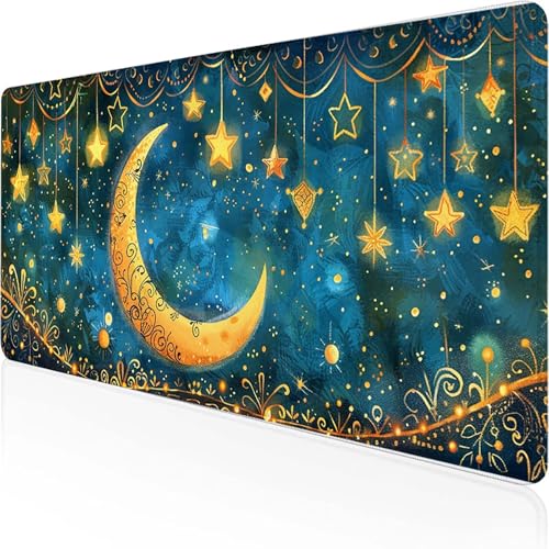 Weihnachten Mauspad 1000 x 500 x 3 mm, Mauspad Gelb Desk Mat with Stitched Edges Wassxerdicht Non-Slip Rubber Base Desk Mat für Büro Verbessert Präzision und Geschwindigkeit, Geschenke 1-8 von YEYUMEOZ