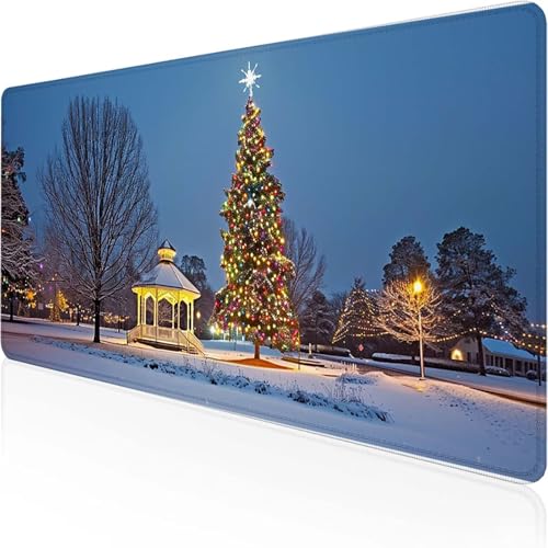 Weihnachtsbaum Mauspad 600x300 mm, Gaming Mauspad Blau Desk Mat with Stitched Edges Wassxerdicht Non-Slip Rubber Base Desk Mat für Büro Gaming Verbessert Präzision und Geschwindigkeit, Geschenke R-O Weihnachtsbaum Mauspad 600x300 mm, Gaming Mauspad Blau Desk Mat with Stitched Edges Wassxerdicht Non-Slip Rubber Base Desk Mat für Büro Gaming Verbessert Präzision und Geschwindigkeit, Geschenke R-O von YEYUMEOZ