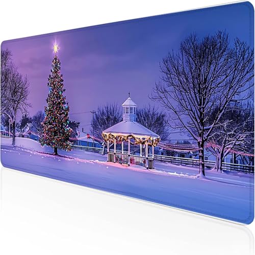 Weihnachtsbaum Mauspad 800x300mm, Gaming Mauspad Blau Desk Mat with Stitched Edges Wassxerdicht Non-Slip Rubber Base Desk Mat für Büro Gaming Verbessert Präzision und Geschwindigkeit, Geschenke V-L Weihnachtsbaum Mauspad 800x300mm, Gaming Mauspad Blau Desk Mat with Stitched Edges Wassxerdicht Non-Slip Rubber Base Desk Mat für Büro Gaming Verbessert Präzision und Geschwindigkeit, Geschenke V-L von YEYUMEOZ