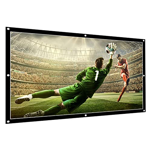 Leinwand, 80-Zoll Projektionsleinwand, tragbare Beamer leinwand mit 16:9 HD 4K Bildschirm für Heimkino, Faltbare Projektorleinwand, 181 cm (B) x 111 cm (H) mattweißer Breitbild. von YEZMEK