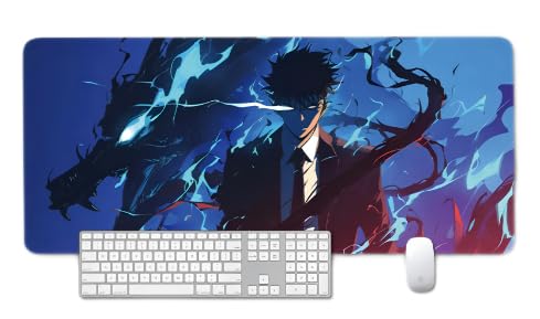 Solo Leveling Mauspad,Anime Mauspads,Gaming-Mauspad,Schreibtischunterlage groß, Tastaturmatte wasserdicht Computer,Tastatur Pad rutschfest Maße 800 x 300 mm,3 mm/31,5x11,81 Zoll(C) von YFDSXKMZ
