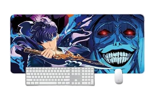 YFDSXKMZ Solo Leveling Mauspad,Anime Mauspads,Gaming-Mauspad,Schreibtischunterlage groß, Tastaturmatte wasserdicht Computer,Tastatur Pad rutschfest Maße 800 x 300 mm,3 mm/31,5x11,81 Zoll(A) von YFDSXKMZ