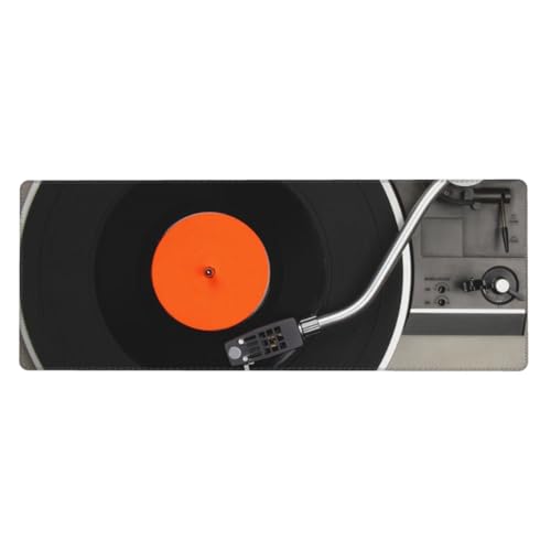 YFSGDLBN Mauspad mit Vintage-Vinyl-Schallplatten-Aufdruck, 30 x 80 cm, waschbarer Schreibtischschutz YFSGDLBN Mauspad mit Vintage-Vinyl-Schallplatten-Aufdruck, 30 x 80 cm, waschbarer Schreibtischschutz von YFSGDLBN