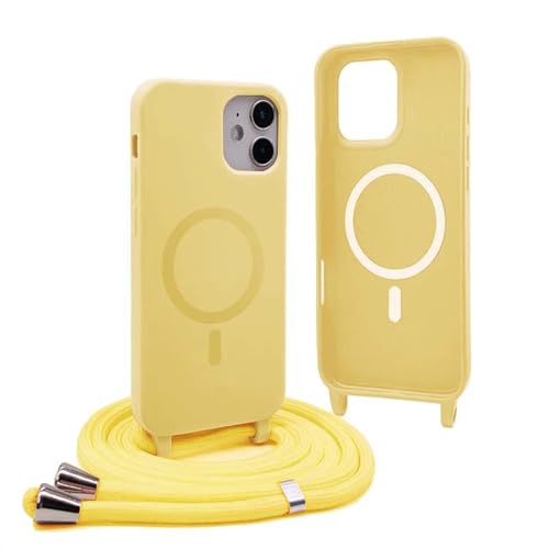 YFSYLL Handykette Hülle für iPhone 12 Mini mit Band,Magnetische Silikon Handyhülle Kompatibel mit MagSafe,Handyhülle für zum Umhängen Einstellbar und Abnehmbar - Gelb YFSYLL Handykette Hülle für iPhone 12 Mini mit Band,Magnetische Silikon Handyhülle Kompatibel mit MagSafe,Handyhülle für zum Umhängen Einstellbar und Abnehmbar - Gelb von YFSYLL
