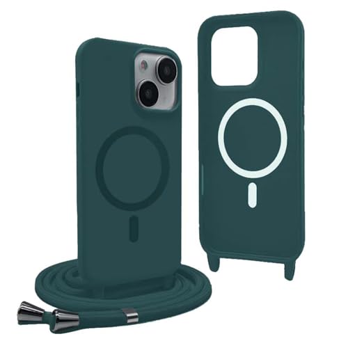 YFSYLL Handykette Hülle für iPhone 13 Mini mit Band,Magnetische Silikon Handyhülle Kompatibel mit MagSafe,Handyhülle für zum Umhängen Einstellbar und Abnehmbar - Grün YFSYLL Handykette Hülle für iPhone 13 Mini mit Band,Magnetische Silikon Handyhülle Kompatibel mit MagSafe,Handyhülle für zum Umhängen Einstellbar und Abnehmbar - Grün von YFSYLL