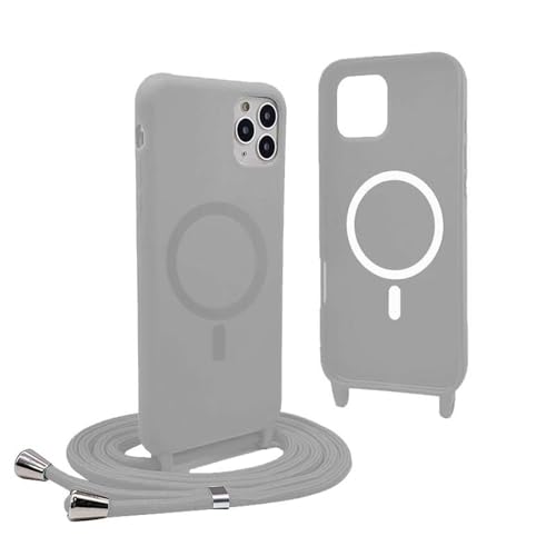 YFSYLL Handykette Hülle für iPhone 13 Pro Max mit Band,Magnetische Silikon Handyhülle Kompatibel mit MagSafe,Handyhülle für zum Umhängen Einstellbar und Abnehmbar - Grau YFSYLL Handykette Hülle für iPhone 13 Pro Max mit Band,Magnetische Silikon Handyhülle Kompatibel mit MagSafe,Handyhülle für zum Umhängen Einstellbar und Abnehmbar - Grau von YFSYLL