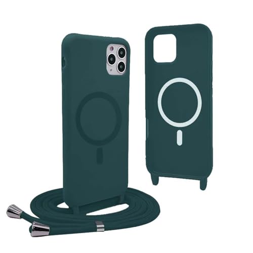YFSYLL Handykette Hülle für iPhone 13 Pro Max mit Band,Magnetische Silikon Handyhülle Kompatibel mit MagSafe,Handyhülle für zum Umhängen Einstellbar und Abnehmbar - Grün YFSYLL Handykette Hülle für iPhone 13 Pro Max mit Band,Magnetische Silikon Handyhülle Kompatibel mit MagSafe,Handyhülle für zum Umhängen Einstellbar und Abnehmbar - Grün von YFSYLL
