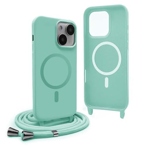 YFSYLL Handykette Hülle für iPhone 14 Plus mit Band,Magnetische Silikon Handyhülle Kompatibel mit MagSafe,Handyhülle für zum Umhängen Einstellbar und Abnehmbar - Mintgrün YFSYLL Handykette Hülle für iPhone 14 Plus mit Band,Magnetische Silikon Handyhülle Kompatibel mit MagSafe,Handyhülle für zum Umhängen Einstellbar und Abnehmbar - Mintgrün von YFSYLL