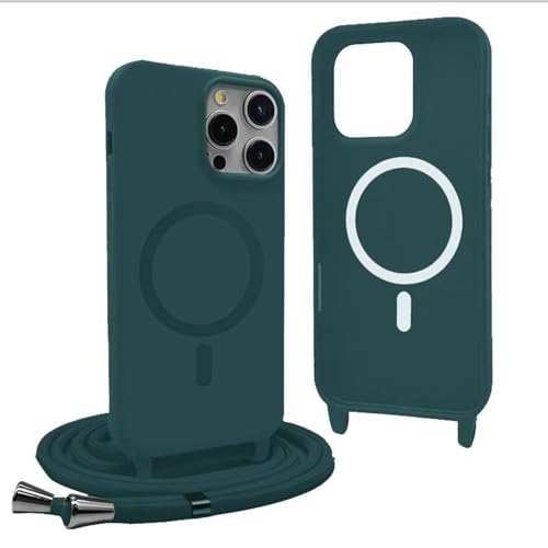 YFSYLL Handykette Hülle für iPhone 14 Pro mit Band,Magnetische Silikon Handyhülle Kompatibel mit MagSafe,Handyhülle für zum Umhängen Einstellbar und Abnehmbar - Grün YFSYLL Handykette Hülle für iPhone 14 Pro mit Band,Magnetische Silikon Handyhülle Kompatibel mit MagSafe,Handyhülle für zum Umhängen Einstellbar und Abnehmbar - Grün von YFSYLL