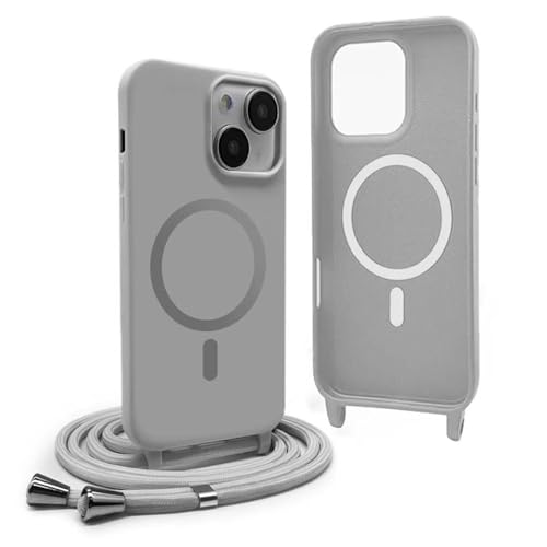 YFSYLL Handykette Hülle für iPhone 15 Plus mit Band,Magnetische Silikon Handyhülle Kompatibel mit MagSafe,Handyhülle für zum Umhängen Einstellbar und Abnehmbar - Grau YFSYLL Handykette Hülle für iPhone 15 Plus mit Band,Magnetische Silikon Handyhülle Kompatibel mit MagSafe,Handyhülle für zum Umhängen Einstellbar und Abnehmbar - Grau von YFSYLL