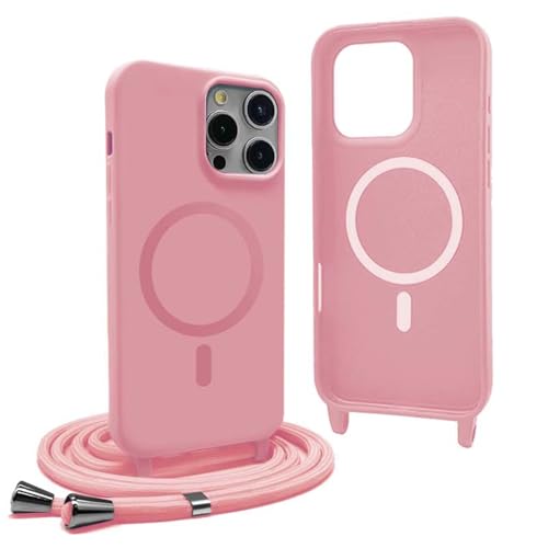 YFSYLL Handykette Hülle für iPhone 15 Pro Max mit Band,Magnetische Silikon Handyhülle Kompatibel mit MagSafe,Handyhülle für zum Umhängen Einstellbar und Abnehmbar - Pink YFSYLL Handykette Hülle für iPhone 15 Pro Max mit Band,Magnetische Silikon Handyhülle Kompatibel mit MagSafe,Handyhülle für zum Umhängen Einstellbar und Abnehmbar - Pink von YFSYLL