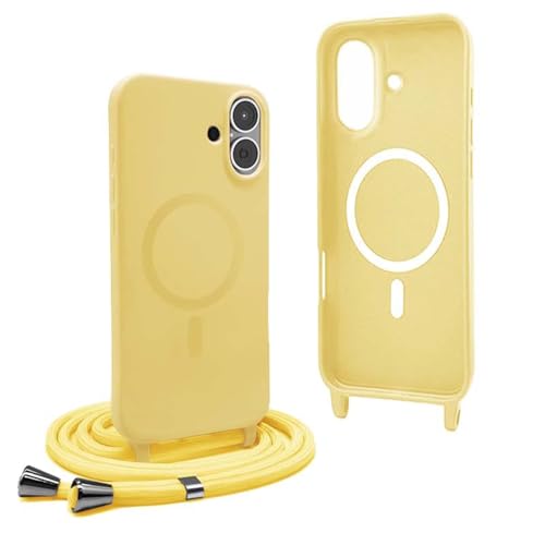 YFSYLL Handykette Hülle für iPhone 16 Plus mit Band,Magnetische Silikon Handyhülle Kompatibel mit MagSafe,Handyhülle für zum Umhängen Einstellbar und Abnehmbar - Gelb YFSYLL Handykette Hülle für iPhone 16 Plus mit Band,Magnetische Silikon Handyhülle Kompatibel mit MagSafe,Handyhülle für zum Umhängen Einstellbar und Abnehmbar - Gelb von YFSYLL