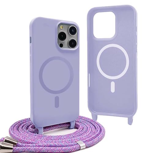 YFSYLL Handykette Hülle für iPhone 16 Pro mit Band,Magnetische Silikon Handyhülle Kompatibel mit MagSafe,Handyhülle für zum Umhängen Einstellbar und Abnehmbar - Lila YFSYLL Handykette Hülle für iPhone 16 Pro mit Band,Magnetische Silikon Handyhülle Kompatibel mit MagSafe,Handyhülle für zum Umhängen Einstellbar und Abnehmbar - Lila von YFSYLL