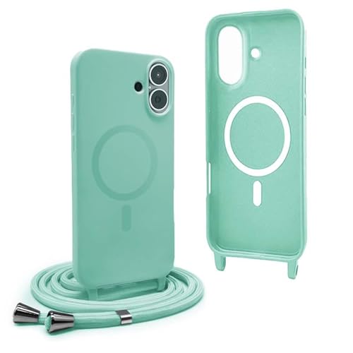 YFSYLL Handykette Hülle für iPhone 16 mit Band,Magnetische Silikon Handyhülle Kompatibel mit MagSafe,Handyhülle für zum Umhängen Einstellbar und Abnehmbar - Mintgrün YFSYLL Handykette Hülle für iPhone 16 mit Band,Magnetische Silikon Handyhülle Kompatibel mit MagSafe,Handyhülle für zum Umhängen Einstellbar und Abnehmbar - Mintgrün von YFSYLL