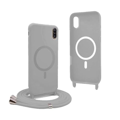 YFSYLL Handykette Hülle für iPhone XS/X mit Band,Magnetische Silikon Handyhülle Kompatibel mit MagSafe,Handyhülle für zum Umhängen Einstellbar und Abnehmbar - Grau YFSYLL Handykette Hülle für iPhone XS/X mit Band,Magnetische Silikon Handyhülle Kompatibel mit MagSafe,Handyhülle für zum Umhängen Einstellbar und Abnehmbar - Grau von YFSYLL