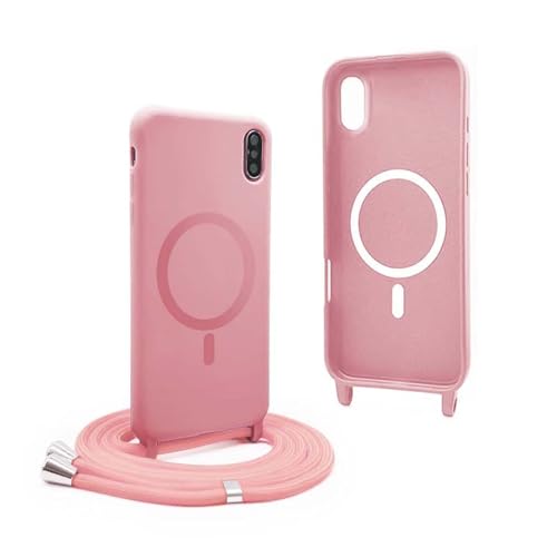 YFSYLL Handykette Hülle für iPhone XS/X mit Band,Magnetische Silikon Handyhülle Kompatibel mit MagSafe,Handyhülle für zum Umhängen Einstellbar und Abnehmbar - Pink YFSYLL Handykette Hülle für iPhone XS/X mit Band,Magnetische Silikon Handyhülle Kompatibel mit MagSafe,Handyhülle für zum Umhängen Einstellbar und Abnehmbar - Pink von YFSYLL