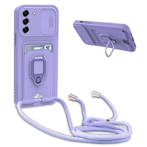 YFSYLL Handykette Schutzhülle kompatibel mit Samsung Galaxy A54 5G Handyhülle mit Band,Silikon Handyhülle Case mit Schiebe Kameraschutz,360 Grad Ringhalter Stand,Kartenfach,Violett YFSYLL Handykette Schutzhülle kompatibel mit Samsung Galaxy A54 5G Handyhülle mit Band,Silikon Handyhülle Case mit Schiebe Kameraschutz,360 Grad Ringhalter Stand,Kartenfach,Violett von YFSYLL