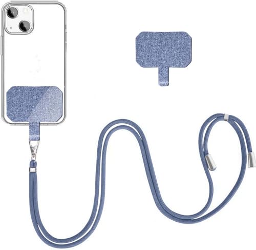 YFSYLL Handykette Universal für alle Smartphones,mit 2 Stück Universelles Patch,Handyband mit jeder Hülle kombinierbar, Einstellbar und Abnehmbar - Graublau YFSYLL Handykette Universal für alle Smartphones,mit 2 Stück Universelles Patch,Handyband mit jeder Hülle kombinierbar, Einstellbar und Abnehmbar - Graublau von YFSYLL