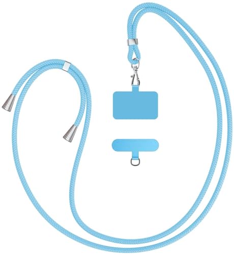 YFSYLL Handykette Universal zum umhängen kompatibel mit jedem Smartphone als Handyhüll,mit 2 Stück Universelles Patch,Handyband mit jeder Hülle kombinierbar, Himmelblau YFSYLL Handykette Universal zum umhängen kompatibel mit jedem Smartphone als Handyhüll,mit 2 Stück Universelles Patch,Handyband mit jeder Hülle kombinierbar, Himmelblau von YFSYLL