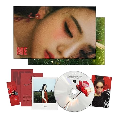 JISOO OF BLACKPINK - First Single Album [ME] (Red Ver.) Photobook + CD + Selfie Photocard + Polaroid + Lyrics Paper + Bookmark + 2 Extra Photocards von YG Ent.