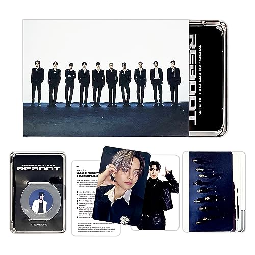 TREASURE - 2ND FULL ALBUM [REBOOT] (TAG Ver - WHITE Ver.) Sleeve + Case + Tag LP + Photocards + Group Photocard + Selfie Photocard + Front&Back Photocard + Manual Paper + 5 Extra Photocards von YG Ent.