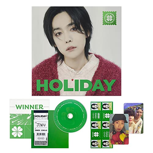 WINNER - 4th Mini Album [HOLIDAY] (DIGIPACK JINU ver.) Digipack + CD + Booklet + Folded Poster + Selfie Photocard + Holiday Seal + First Edition Only Component + 2 Pin Button Badges von YG Ent.