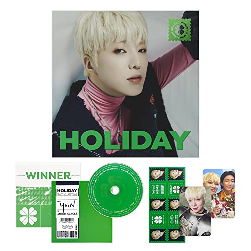 WINNER - 4th Mini Album [HOLIDAY] (DIGIPACK YOON ver.) Digipack + CD + Booklet + Folded Poster + Selfie Photocard + Holiday Seal + First Edition Only Component + 2 Pin Button Badges von YG Ent.