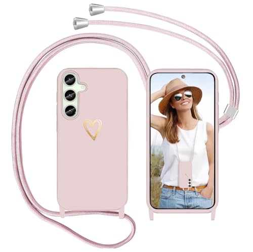 YGLAICAI Handykette für Samsung Galaxy S25 Hülle mit Band, Herz Muster Necklace Handyhülle Abnehmbar Kordel Weich TPU Liquid Silikon Case Stossfest Schutzhülle für Samsung S25 Pink YGLAICAI Handykette für Samsung Galaxy S25 Hülle mit Band, Herz Muster Necklace Handyhülle Abnehmbar Kordel Weich TPU Liquid Silikon Case Stossfest Schutzhülle für Samsung S25 Pink von YGLAICAI