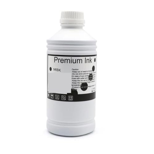YGUWZ 1000 ml wasserfeste Pigmenttinte, kompatibel mit P6000 P7000 P8000 P9000 P6080 P7080 P8080 P9080 Tintenstrahldrucker T8041 T8049 T8061 Tinte(1000ML Pigment-MBK) von YGUWZ