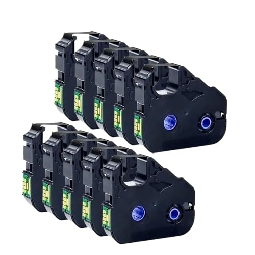 YGUWZ 5 oder 10 Packungen Schreibmaschinenband, kompatibel mit ID-Druckern der Modelle C-200E, C-100T M-1Std, C-510T, C-210T E, C-500T M-1Pro, M-1proC, M-11C(LB-200BK 10pcs) von YGUWZ