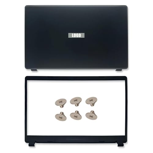 YGUWZ Ersatz-LCD-Rückabdeckung, Scharniere der vorderen Blende, Schrauben, kompatibel mit Aspire 3 A315-42 A315-42G A315-54 A315-54K A315-56 N19C1 15,6 Zoll(Black AB Cover) von YGUWZ
